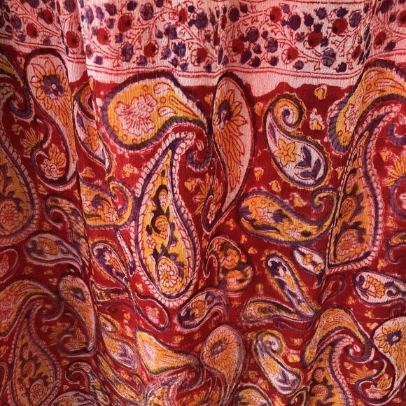 Paul Ropp Dress Womens Size 3 Red White Polka Dot Paisley Boho Rayon Indonesia - Picture 13 of 16